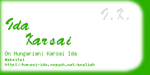 ida karsai business card